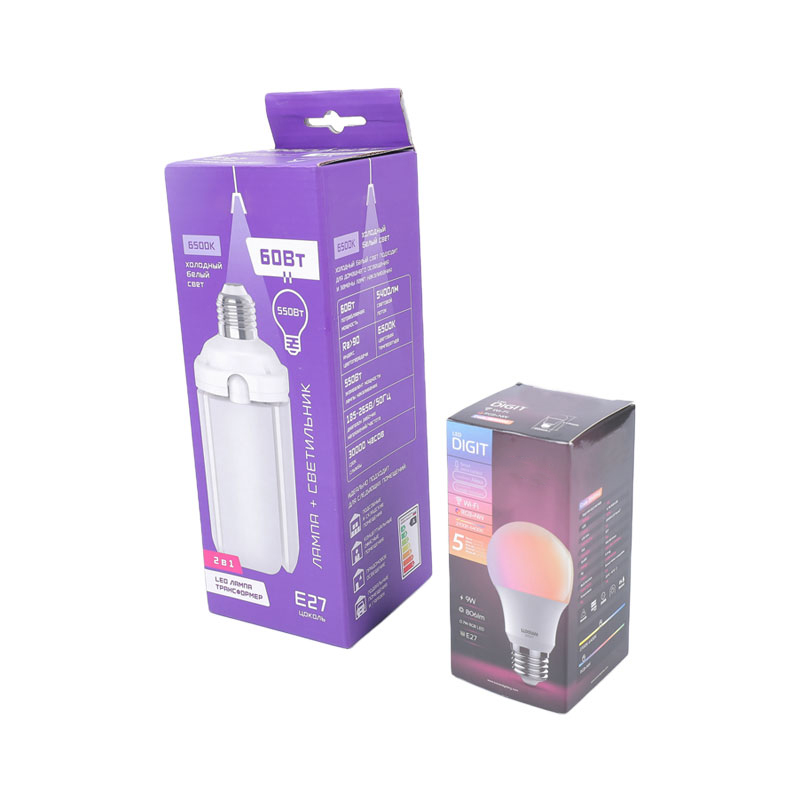 กล่องบรรจุภัณฑ์หลอดไฟ LED แบบแขวนการพิมพ์ออฟเซต 4 สี